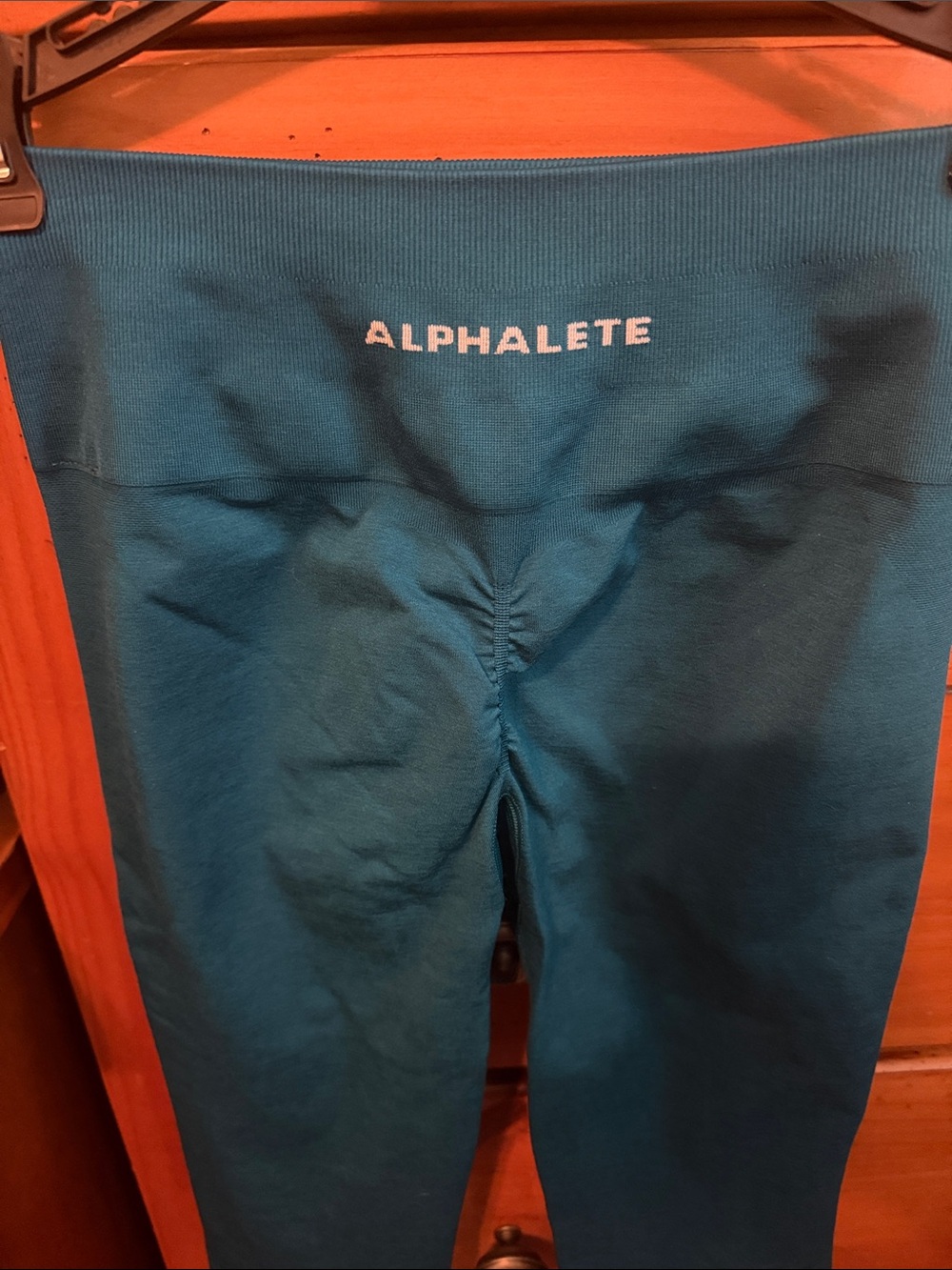 Alphalete Amplify Teal Active Leggings with White Logo